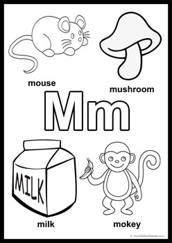Alphabet Colouring Pages M, learning alphabet worksheets for preschoolers, recognising letters a to z, colouring alphabet pages for children