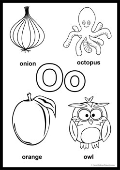Alphabet Colouring Pages O, learning alphabet worksheets for preschoolers, recognising letters a to z, colouring alphabet pages for children