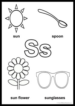 Alphabet Colouring Pages S, learning alphabet worksheets for preschoolers, recognising letters a to z, colouring alphabet pages for children