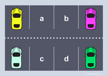 alphabet parking match letter recognition letter matching transportation theme