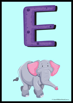 Alphabets With Pictures Poster E