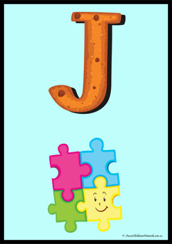 Alphabets With Pictures Poster J