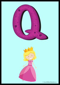 Alphabets With Pictures Poster Q