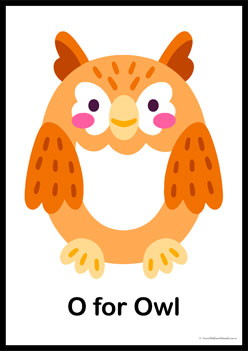 Animal Letter Posters Owl, learning animal letters, matching animals to alphabets worksheets, animal letters display posters