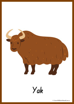Animals Alphabet Poster Y