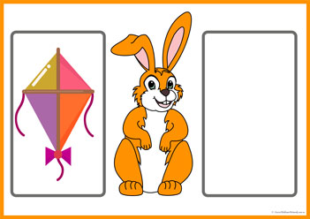 Bunny Picture 17,  alphabet picture letter match, matching picture and letters worksheets. alphabet worksheets for preschool, letter printables for kindergarten, letter matching skills for children,