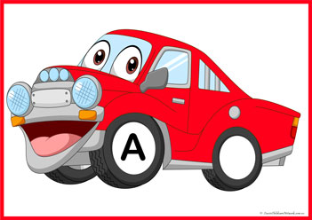 Car Wheels Alphabet Match A