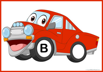 Car Wheels Alphabet Match B