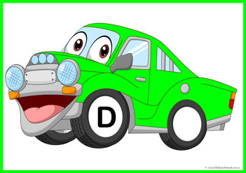 Car Wheels Alphabet Match D
