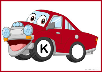 Car Wheels Alphabet Match K