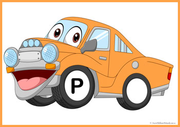 Car Wheels Alphabet Match P