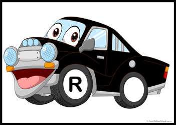 Car Wheels Alphabet Match R