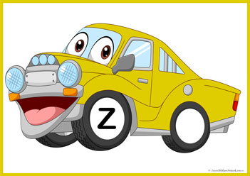 Car Wheels Alphabet Match Z