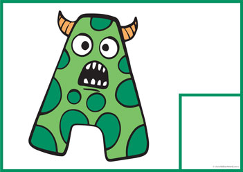 Feeding Monster Letters A, abc learning