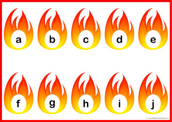 Firefighter Alphabet Match Set14, alphabet matching game for children