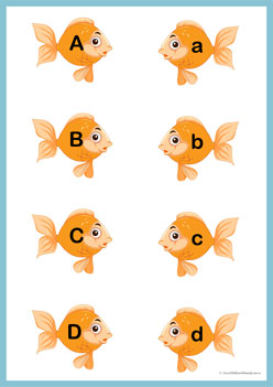 Fishbowl Alphabet Match All1, learning alphabet worksheets. alphabet recognition worksheets, fish theme alphabet, learning letters for children worksheets
