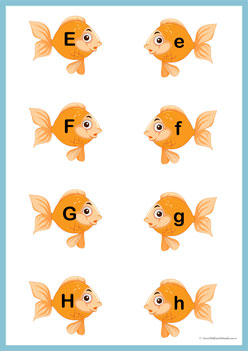 Fishbowl Alphabet Match All2, learning alphabet worksheets. alphabet recognition worksheets, fish theme alphabet, learning letters for children worksheets
