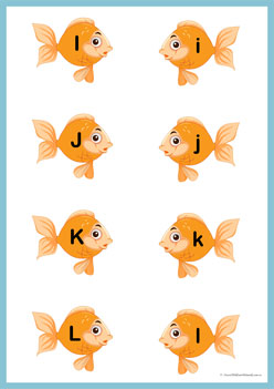 Fishbowl Alphabet Match All3, learning alphabet worksheets. alphabet recognition worksheets, fish theme alphabet, learning letters for children worksheets