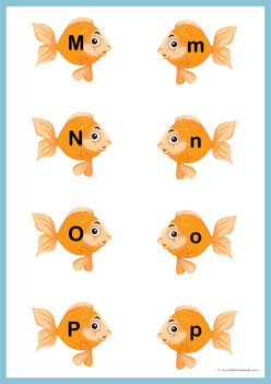 Fishbowl Alphabet Match All4, learning alphabet worksheets. alphabet recognition worksheets, fish theme alphabet, learning letters for children worksheets