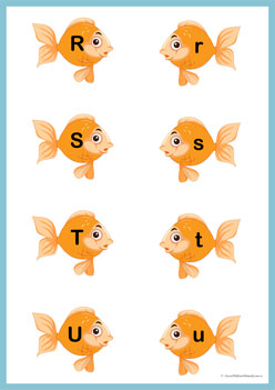 Fishbowl Alphabet Match All5, learning alphabet worksheets. alphabet recognition worksheets, fish theme alphabet, learning letters for children worksheets