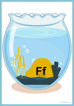 Fishbowl Alphabet Match F, learning alphabet worksheets. alphabet recognition worksheets, fish theme alphabet, learning letters for children worksheets