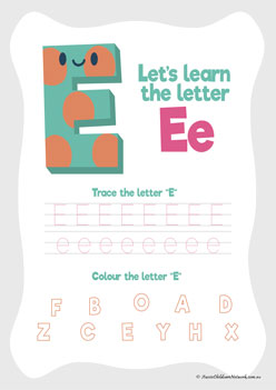 Find And Trace The Letter E
