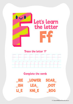 Find And Trace The Letter F