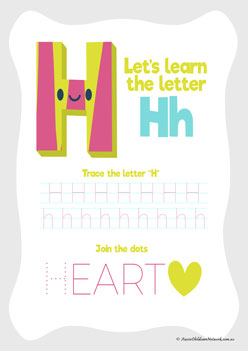 Find And Trace The Letter H