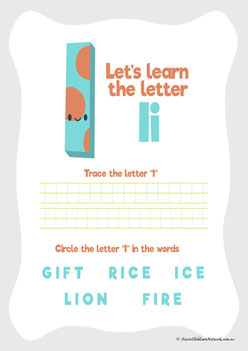 Find And Trace The Letter I