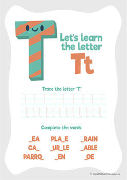 Find And Trace The Letter T