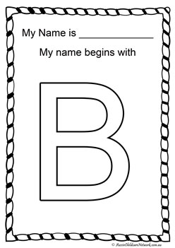 b letter of my name colouring page letter recognition 