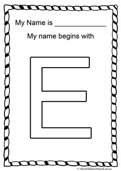 e letter of my name colouring page letter recognition