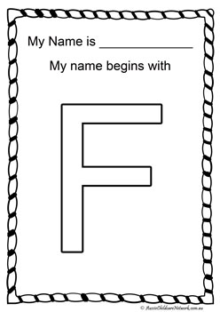 f letter of my name colouring page letter recognition
