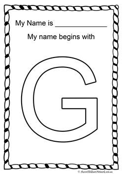 g letter of my name colouring page letter recognition