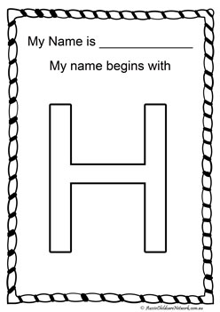 h letter of my name colouring page letter recognition