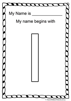 i letter of my name colouring page letter recognition