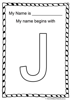 j letter of my name colouring page letter recognition