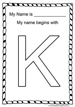 k letter of my name colouring page letter recognition