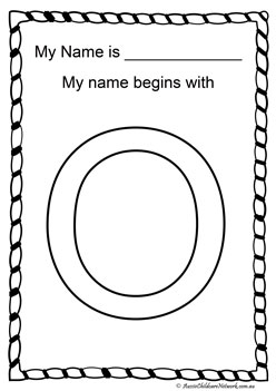o letter of my name colouring page letter recognition