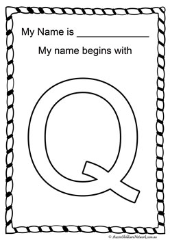 q letter of my name colouring page letter recognition