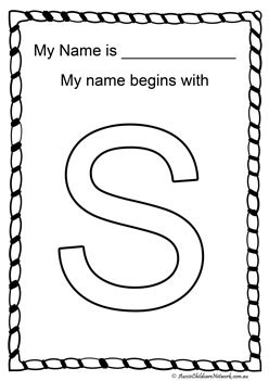 s letter of my name colouring page letter recognition