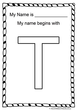 t letter of my name colouring page letter recognition