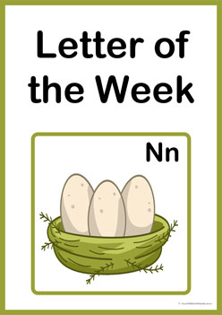 Letter Of The Week N, alphabet worksheets