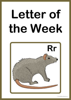 Letter Of The Week R, alphabet worksheets for children