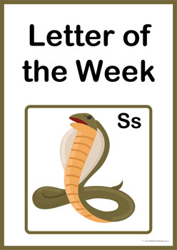 Letter Of The Week S, alphabet worksheets for kindergarten