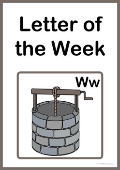 Letter Of The Week W, learning letters posters