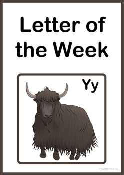 Letter Of The Week Y, letter of the week printables