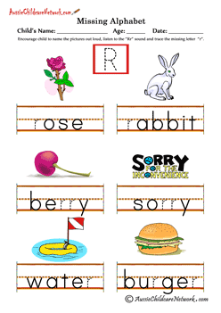 kindergarten alphabet letter worksheet