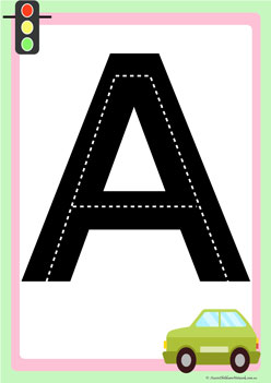 road letters transportation theme tracing letters  learning letters for children letter a