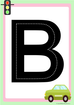 road letters transportation theme tracing letters  learning letters for children letter b